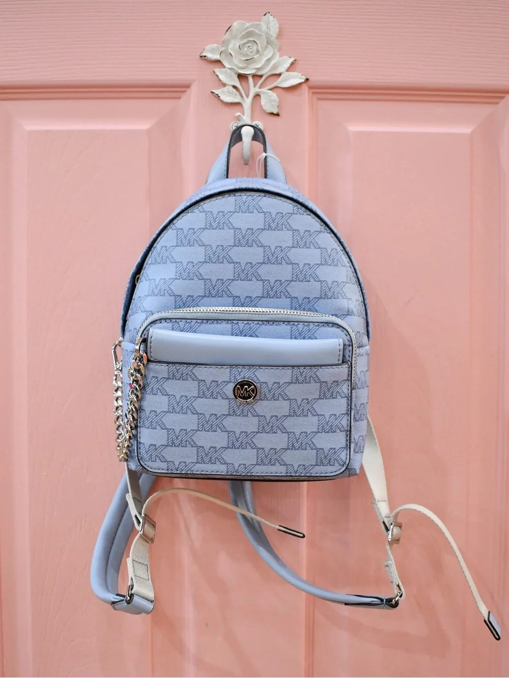 MICHAEL KORS Powder Blue Logo Signature 2-in-1 Extra Small Mini Backpack